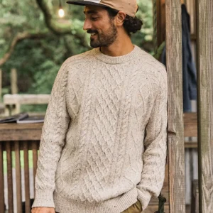 Pull en laine mérinos tricoté Sandbar - avoine