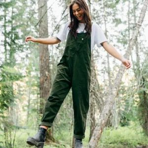 Salopette en velours côtelé en coton bio Meadows - Fir Tree