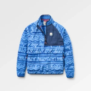 Offgrid 1/2 Zip Recycled Sherpa Fleece - Tracks Electric Blue