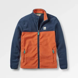 Ridge 2.0 Full Zip Recycled Polar Fleece - Rich Navy/ Burnt Orange