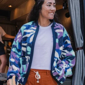 Polaire en Sherpa Recyclé Lucia - Feuillage Montagne Violet