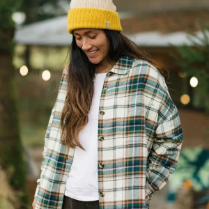 Chemise en coton bio à manches longues Rootsy - Birch/Rain Forest Check