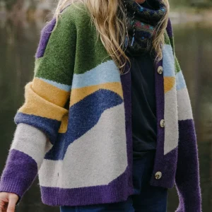 Cardigan tricoté recyclé Scenic - Prune profonde Scenic