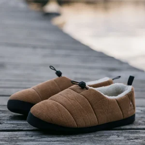 Chausson Hut en Velours Côtelé à Recharger - Noix de Coco