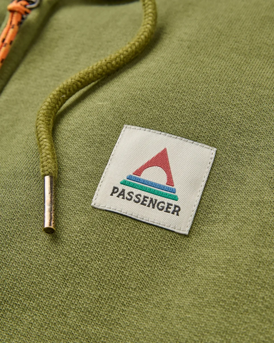 Hoodie à fermeture éclair intégrale en coton recyclé Heritage - Kaki – Image 3