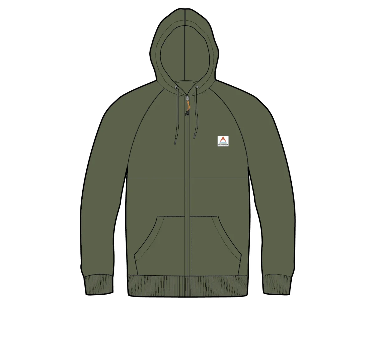 Hoodie à fermeture éclair intégrale en coton recyclé Heritage - Kaki – Image 6