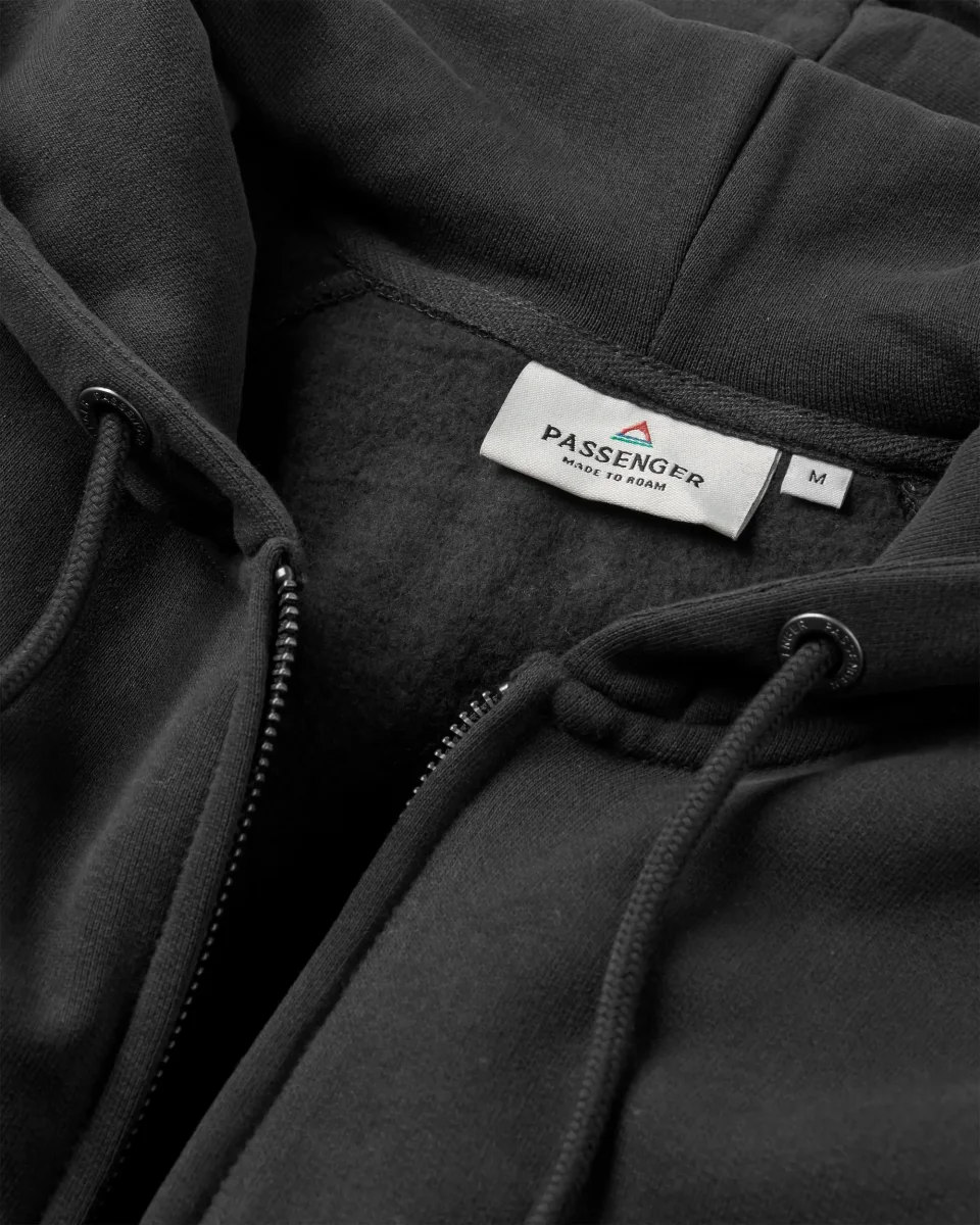 Hoodie à capuche zippé en coton recyclé Heritage - Noir – Image 3