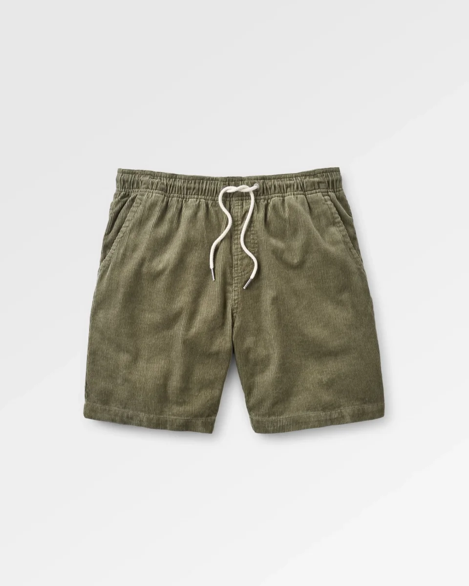 Short en Coton Côtelé Drifter - Olive Poussiéreux – Image 2