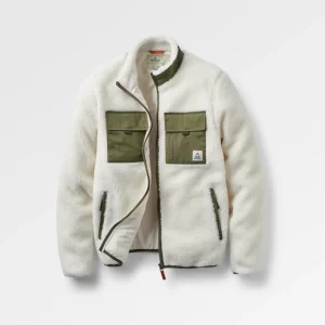 Veste en Sherpa à Poils Longs Valiant - Blanc Cassé