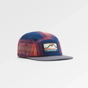Casquette en flanelle recyclée Fixie 5 panneaux - Rich Navy/ Red Ochre Check