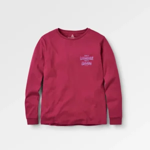 T-shirt à manches longues en coton recyclé Woodcut - Cranberry