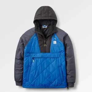 Veste Isolante Recyclée à Fermeture Éclair 1/2 Oceanic - Bleu Azur/Noir Charbon