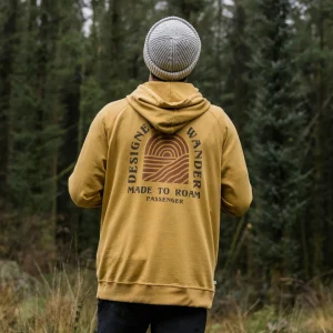 Hoodie en coton recyclé Sundown - Or Moutarde