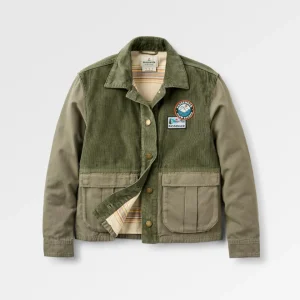 Surchemise en velours côtelé Nomad - olive poussiéreuse