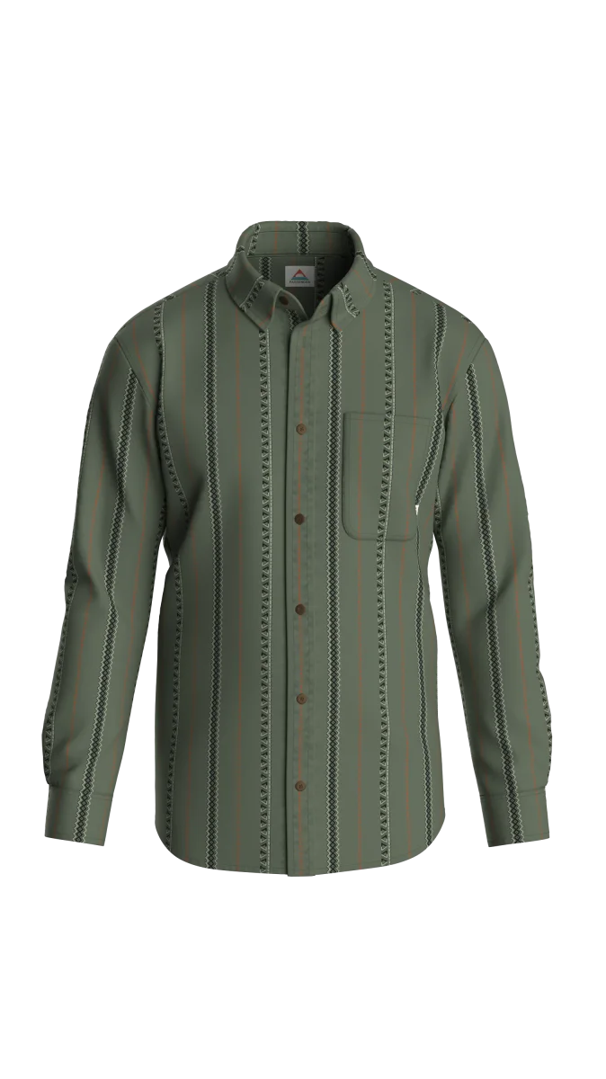 Chemise Jacquard Voyage - Rayure Vert Sauvage – Image 9