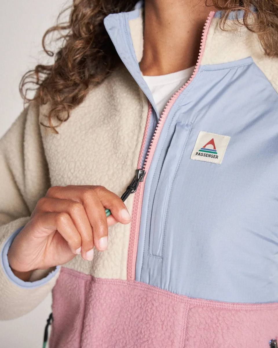 Polaire en Sherpa Recyclé Home - Avoine/Brouillard rose – Image 9