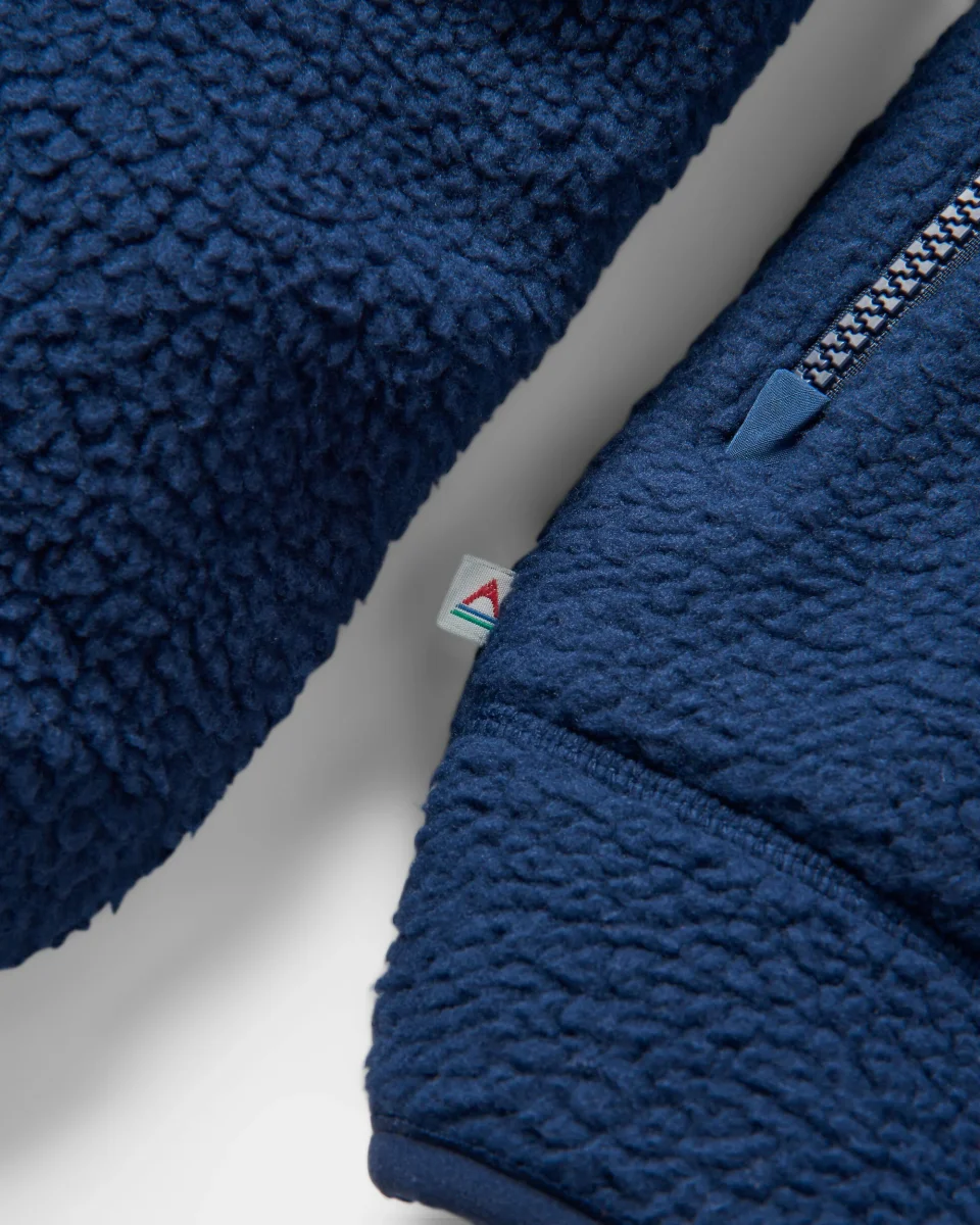 Polaire Recyclée en Sherpa à Fermeture Éclair 1/2 Ventura - Bleu Marine – Image 8