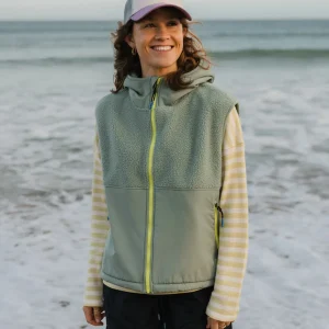 Gilet en polaire Sherpa recyclé Beebalm - Pistache