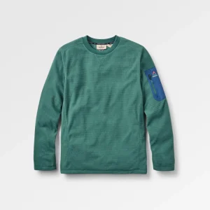 Sweat en polaire recyclée Forestscape Grid - bleu océan