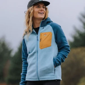 Hoodie en polaire recyclée Polartec® pour femmes Sierrascape - Bleu rétro/Bleu marée