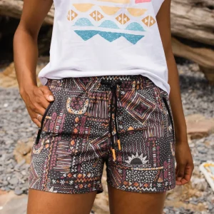 Short polyvalent recyclé Way Out - Patchwork vintage noir/multicolore