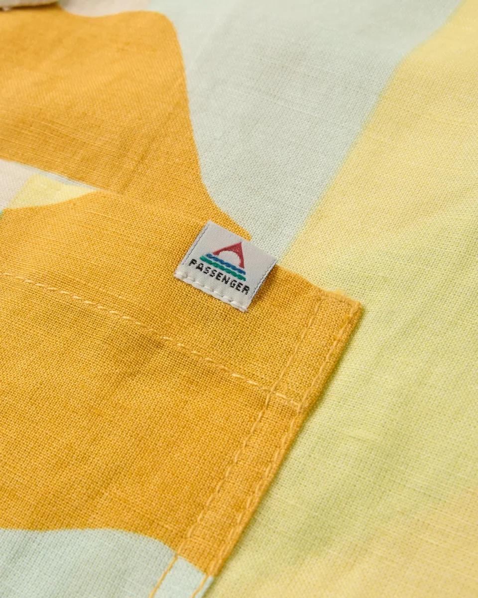 Chemise à manches courtes en lin Arden - Vista Patchwork Jaune – Image 3