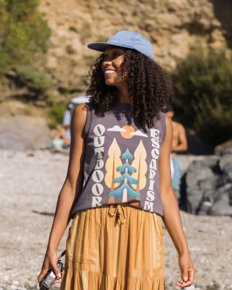 Haut en Coton Recyclé Tall Pines - Charcoal – Image 4