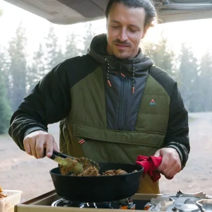 Veste Isolante Recyclée à Fermeture Éclair 1/2 Oceanic - Noir/Kaki