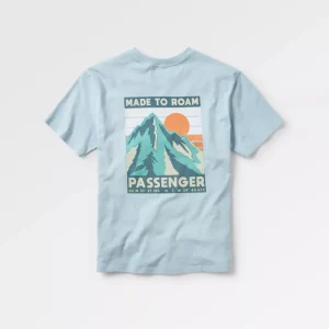 T-shirt coupe décontractée recyclé Distance - Blue Fog