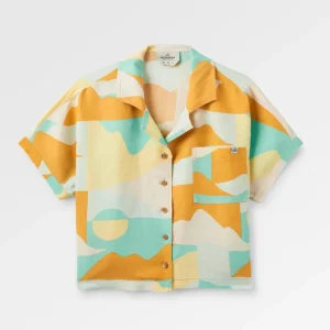 Chemise à manches courtes en lin Arden - Vista Patchwork Jaune