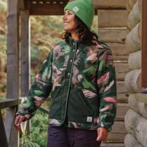 Polaire en Sherpa Doublée de Coton Recyclé Clover - Montagne Abstraite Sapin