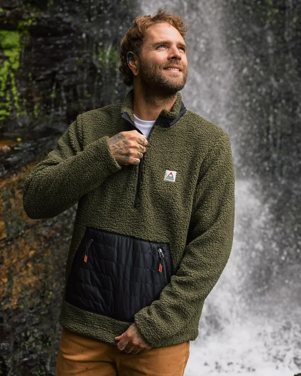 Veste Sherpa en polaire recyclée Oceanside - Kaki – Image 2