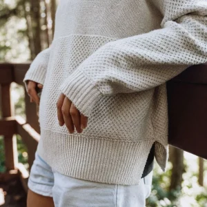 Pull Tricoté en Coton Bio Cove - Blanc Cassé