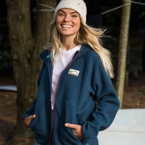 Veste Zippée à Capuche en Sherpa Recyclé North Coast 2.0 - Denim Foncé