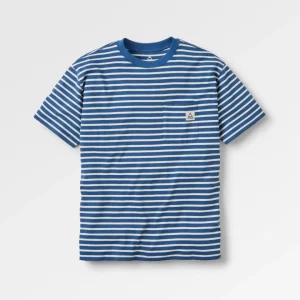 T-shirt coupe décontractée en coton recyclé Zen - rayé denim foncé/bouleau