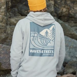 Hoodie en coton bio Waves & Trees - Gris acier
