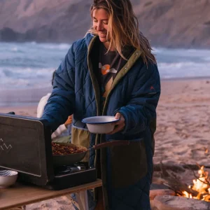 Parka Recyclée Doublée en Polaire Campscape - Kaki/Denim Foncé