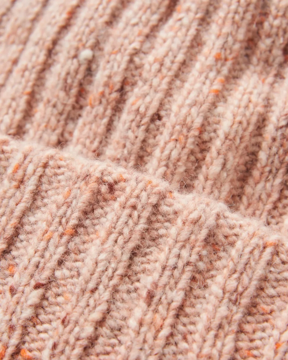 Bonnet pêcheur en laine mérinos - rose blush – Image 5