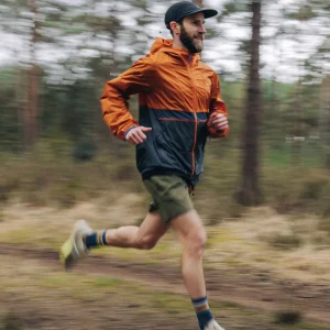 Veste coupe-vent recyclée Gusto - Sunset Orange/Charcoal