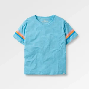 T-shirt en coton bio Poinsettia - Bleu doux Pool Marl