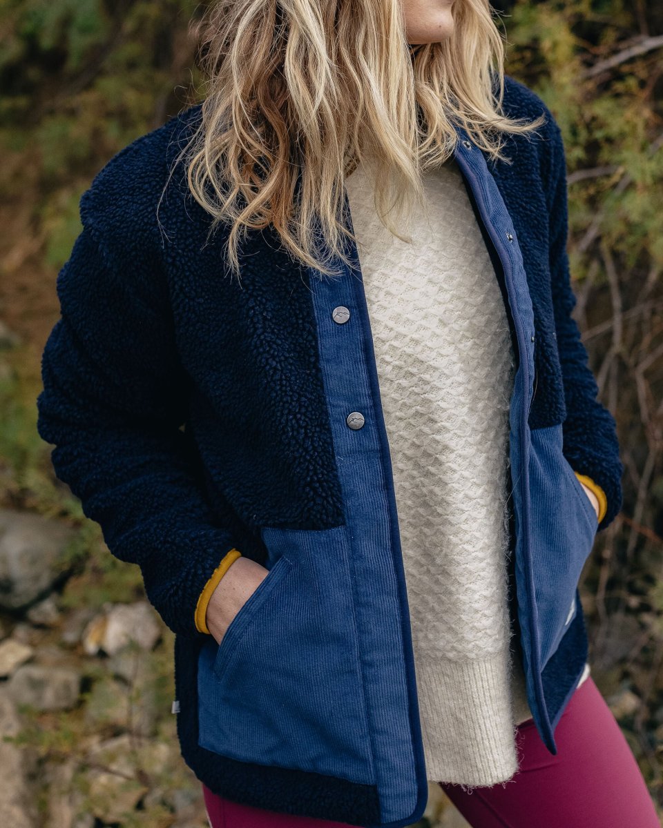 Polaire en Sherpa Doublée de Coton Recyclé Clover - Bleu Marine Foncé