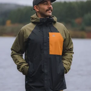 Veste Imperméable Recyclée Trailscape pour Hommes - Noir/Kaki