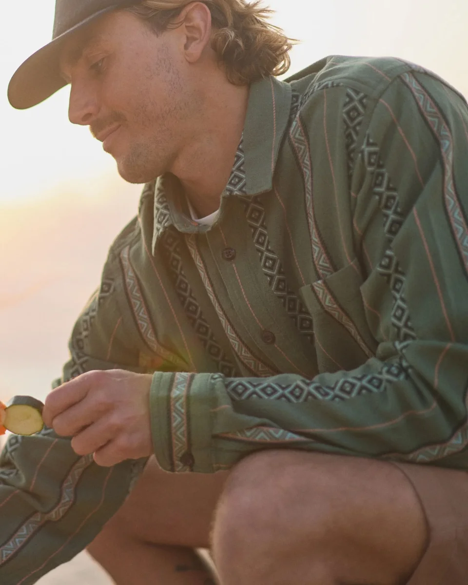 Chemise Jacquard Voyage - Rayure Vert Sauvage – Image 4