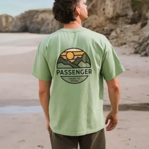 T-shirt en coton recyclé décontracté coupe ample - Vert Tige