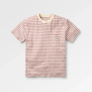 T-shirt coupe décontractée en coton recyclé Zen - rayures mauve dusk