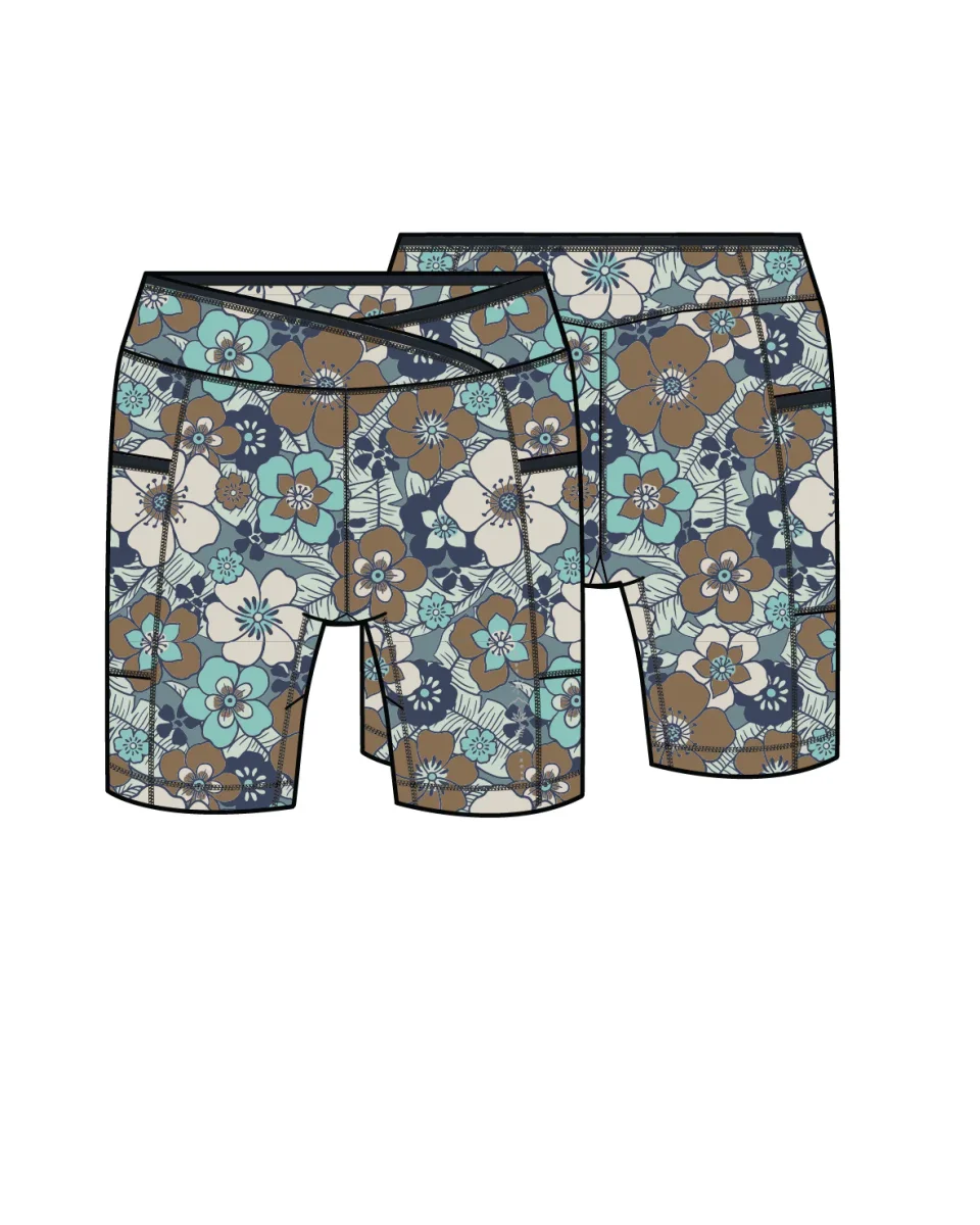 Short Actif Recyclé Mantra - Vintage Floral Aqua – Image 9