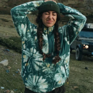 Home polaire sherpa recyclée - givre fougère foncée