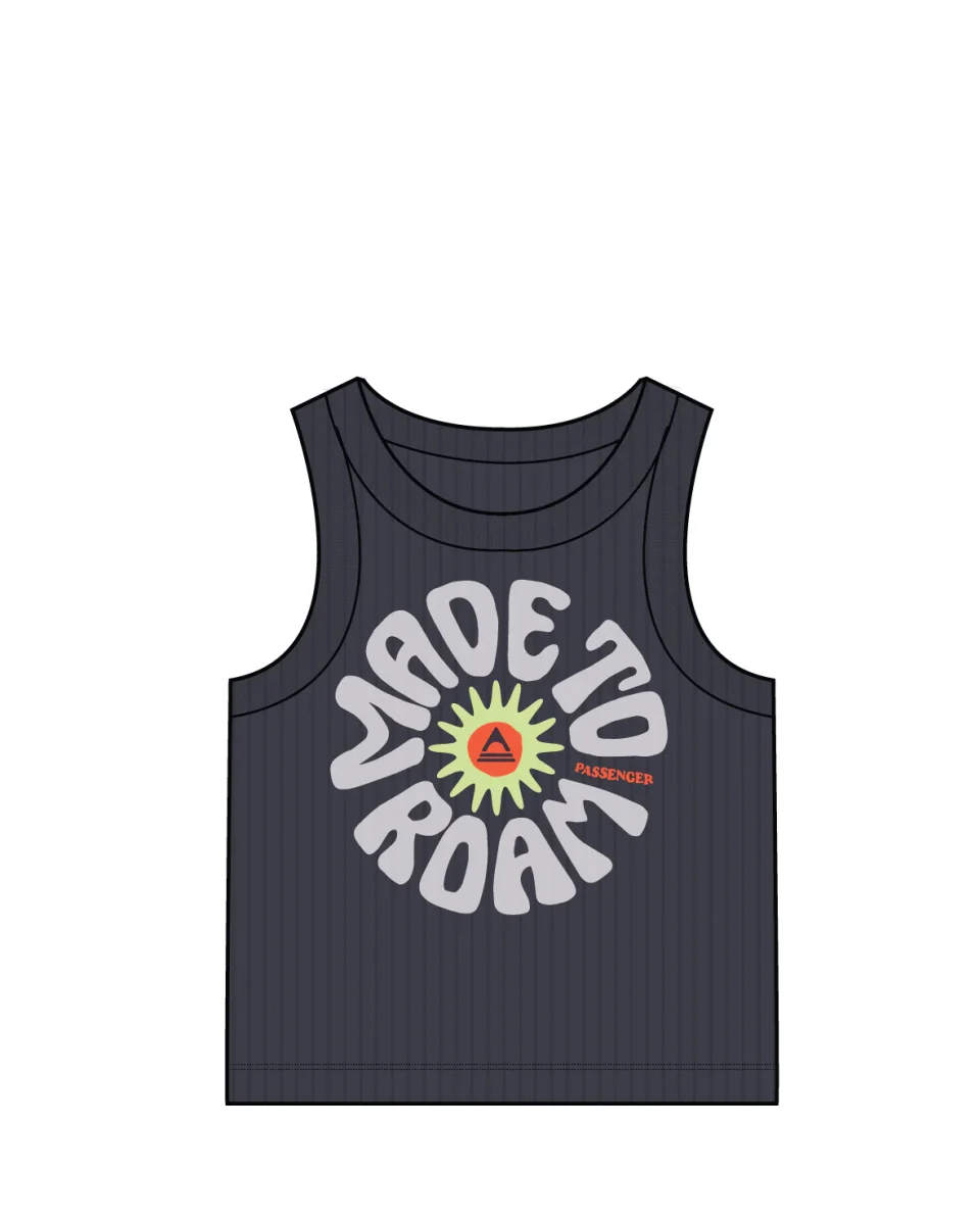 Débardeur Court Graphique Côtelé Easy Days - Noir – Image 7