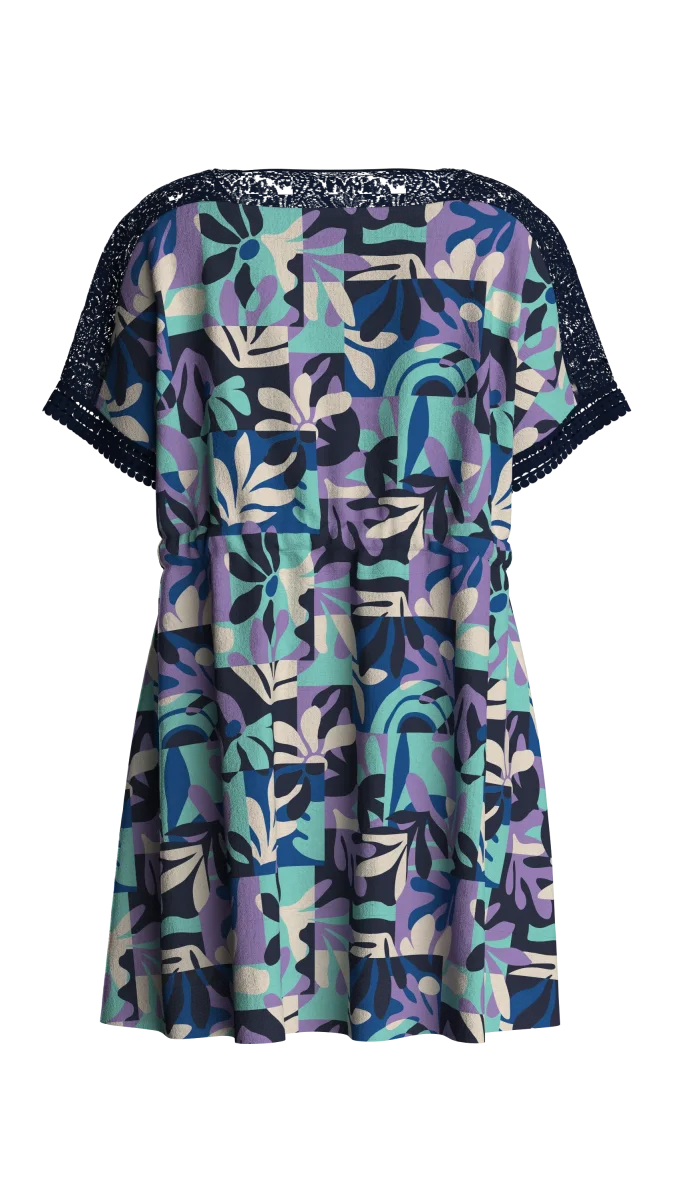 Robe de Plage en Lin Sono - Feuillage de Montagne Violet – Image 8