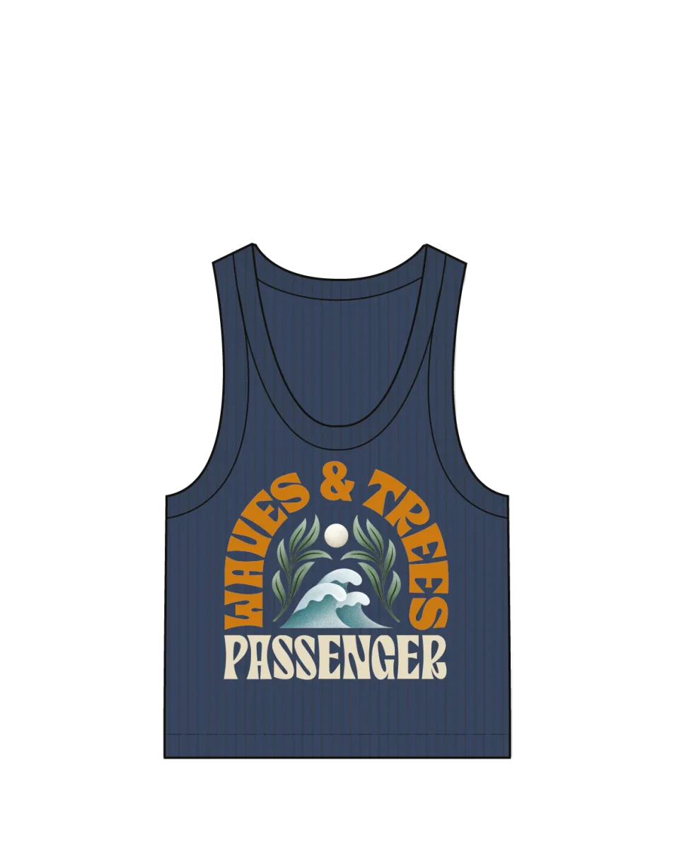 Débardeur à encolure dégagée côtelée - Denim foncé – Image 6